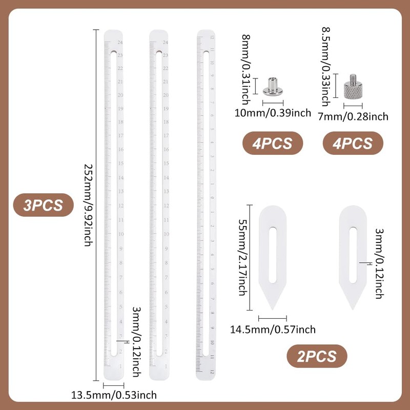 UNICRAFTALE Pottery Gauge Throwing Tool White Pottery Height Measuring Ruler