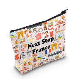 MNIGIU France Symbols Souvenir Cosmetic Bag France Vacation Gift France Trip Makeup Bag France Lover Gift Europe Travel Gift
