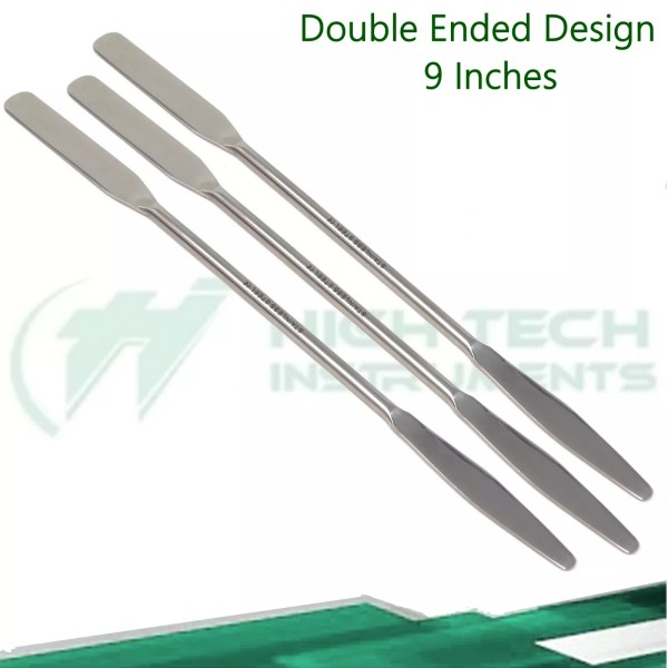 HTI Brand 3 Stainless Steel Lab Spatula Micro Scoop Reagent