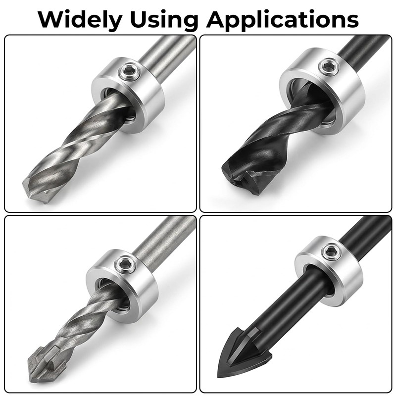 8 Pcs 3-16mm Drill Bit Depth Stop Collar Set 8