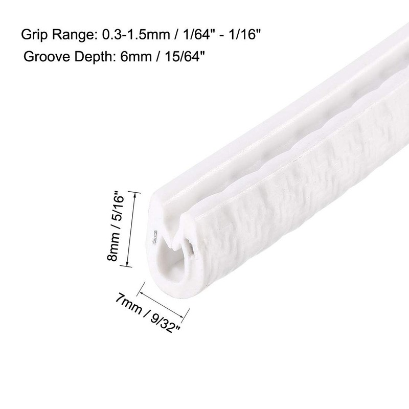 uxcell Edge Trim U Seal White PVC Plastic U Channel