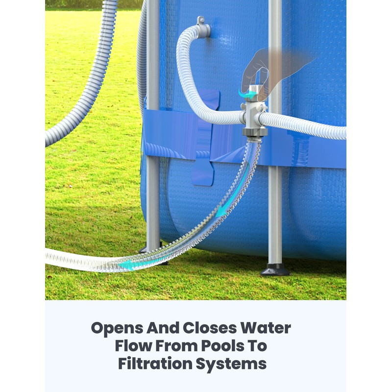POOLHACKER Dual Split Hose Plunger Valve, Above Ground Pool Parts,