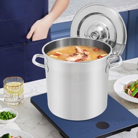 22 Quart Large Stock Pot with Lid, 304 Food Grade Stainless Steel Cooking Pot Soup Pot, Stew Pot, Simmering Pot, Soup Pot with Ergonomic Handles