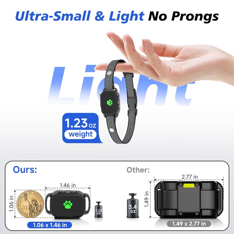 No Shock Dog Training Collar with Remote 2600Ft, Ultra-Small Training