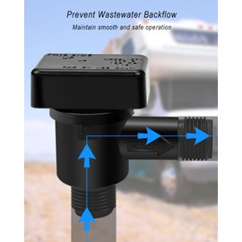 RV Vacuum Breaker Check Valve For Black Tank System Leaking Loud Noise Wet Floor, Camper Flusher Check Valve Backflow Preventer Replace 571-VAC-CHK-A