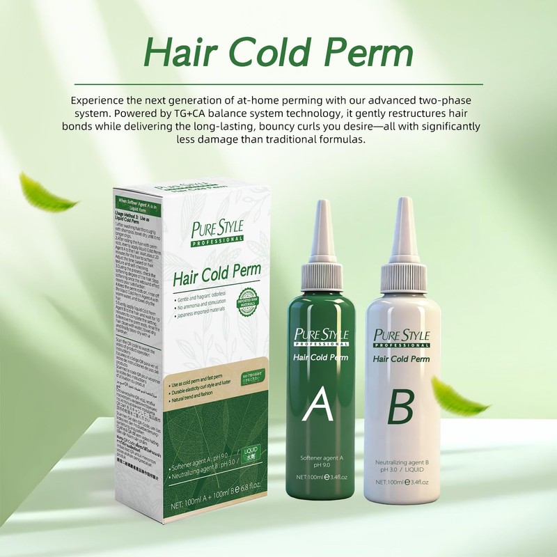 PureStyle Professional Hair Cold Perm Kit, No Heat Damage Free