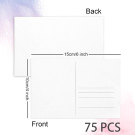 75 Sheets Watercolor Postcards 4x6 Inch, 140 lb/300 GSM Cotton Blank Postcards Watercolor Paper Cards for Art Supplies Art Painting, DIY, Creative Thank Notes, Mailing, Painting Gift Cards