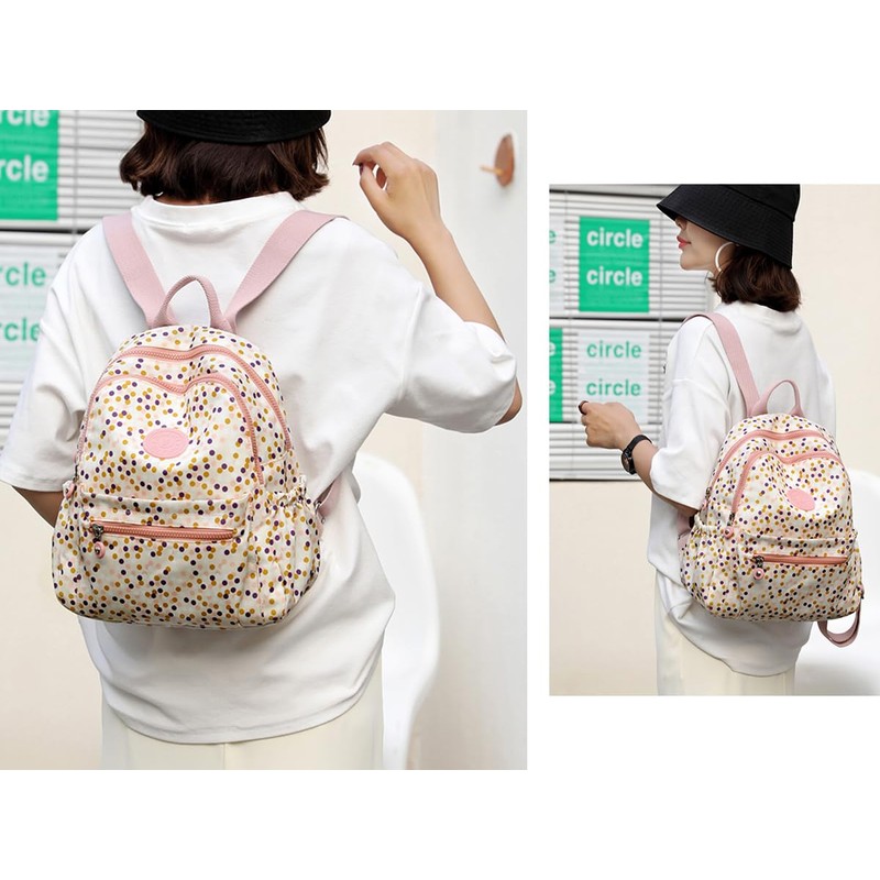 Yuesite Women's Backpack Small Lightweight City Backpack School Backpack Dots
