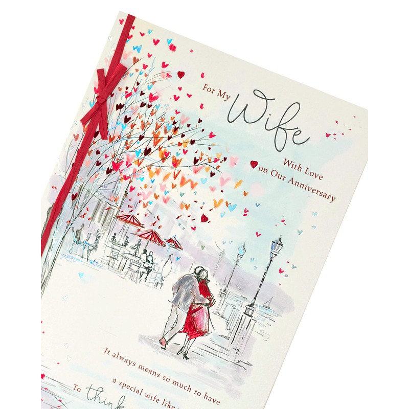 UK Greetings Wedding Anniversary Card for Wife - Gorgeous Design