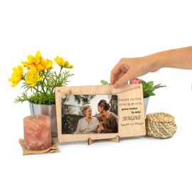 CONTRAXT Marco de Fotos Mama Dia de la Madre. Marco colgar fotos con pinzas madera natural ideas regalos detalles originales para mama postal dia de la madre primeriza wonderful original (Madre ES)