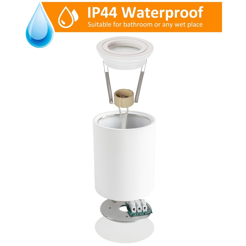 Gleonlux GU10 Ceiling Spotlight IP44 Surface-Mounted Ceiling Light Flat Surface