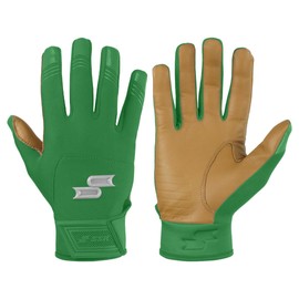 SSK X1 Color Rush Youth Baseball Batting Gloves - Durable Cabretta Leather Palm - 11 Colors (Green, Small)