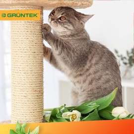 GRÜNTEK Garden Jute Twine 6 mm Thick, Binding Yarn, Garden Cord, Craft Cord Roll with 60 m, 100% Jute Yarn, Natural Colour