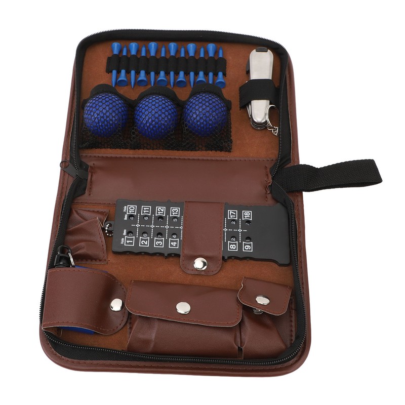 6 in 1 Golf Accessory Bag PU Leather with Tees