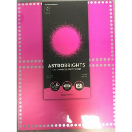 Astrobrights 91107 Fireball Fuchsia 30x Enhanced Dots Certificates 8.5"x5.5" NEW