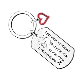 Couples Keychain Rings Wife Husband Valentine's Day Keyring Birthday Girlfriend Boyfriend Wedding Anniversary Christmas (I Promise)