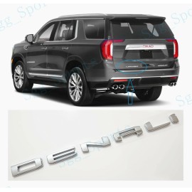 GMC 1pc GMC 2021-2023 Yukon Yukon XL Chrome Rear Tailgate DENALI Emblem Letter