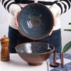 HOKELER Ceramic Japanese Ramen Bowl Set, 2 Sets Asian Pho