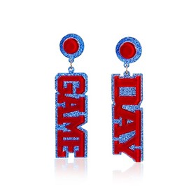 Game Day Team Sports Rugby Football Baseball Sports Spirits Cheer Fan Cute Funny Acrylic Lightweight Asymmetrical Drop Dangle Earrings Jewelry for Women-5
