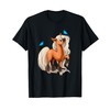 Pony Carino con Farfalle Cavallo Equitazione Cavalli Maglietta