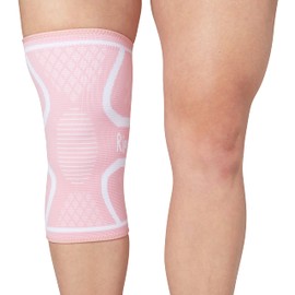 RiptGear Knee Compression Sleeve Women - Knee Support and Compression Knee Brace for Women Working Out For Pain, Running (Medium, Pink (1 Pack))