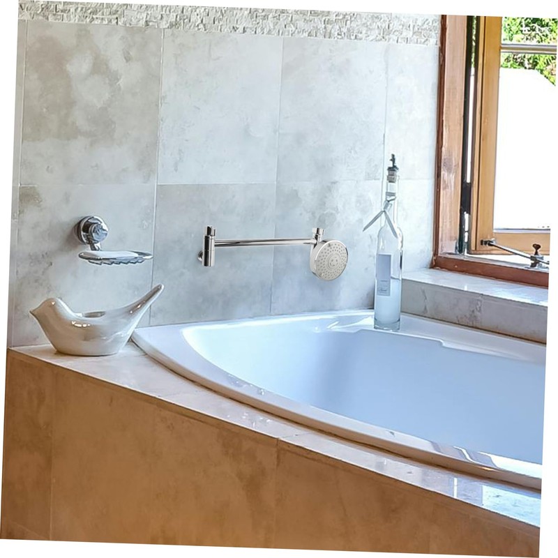 Operitacx Adjustable Shower Head Extender Arm Universal Stainless Steel Shower