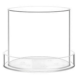 Toyosport Clear Planter with Tray, 6 in / 15 .24 cm Acrylic Orchid Pot, Transparent Flower Plant Nursery Pot with Drainage Holes, Ideal Gift