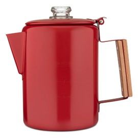 COLETTI Bozeman Camping Coffee Pot — Camping Coffee Makers, Coffee Percolator – America's Sleekest Percolator – NO Aluminum or Plastic (Red)