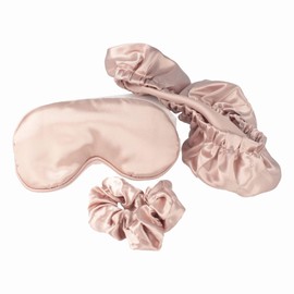PARSA Beauty Beauty Sleep Set 3 Pieces - Satin Sleep Mask, Anti-Frizz Sleep Bonnet, Satin Scrunchie - Hair Care Set, Anti-Frizz Hair Protection, Travel Sleep Mask, Healthy Sleep
