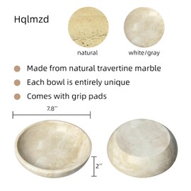 Hqlmzd Travertine Decorative Bowls For Home Decor (White)