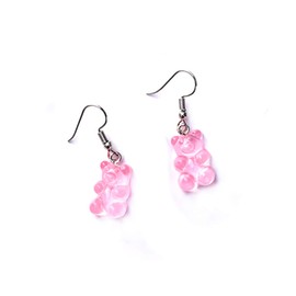 Tiande Creative Food Fruit Acrylic Big Drop Dangle Stud Earrings for Women -Pink