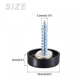 sourcing map Pack of 4 Screws 16 mm / 0.63 Inches Decorative Brushed Cover Cap for Sign Advertising Black