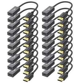 DisplayPort to HDMI Adapter 4K, 20-Pack, Display Port DP to HDMI Adapter Cable Male to Female Compatible with Computer, Monitor, TV, Projector (20, Black)