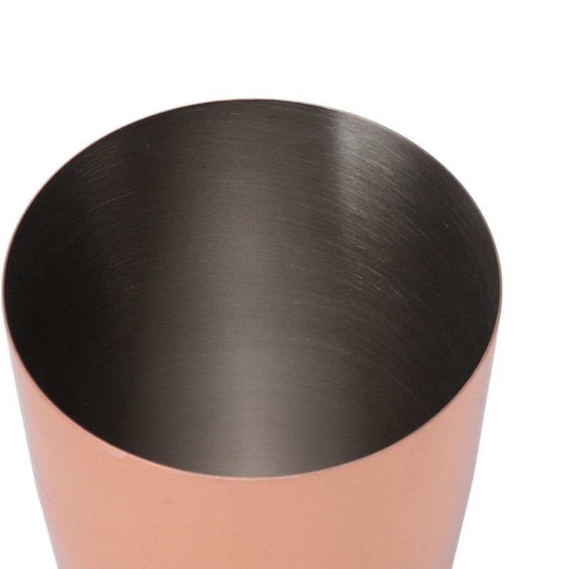 Boston Cocktail Shaker Stainless Steel Rose Gold Glossy Surfaces Leakproof