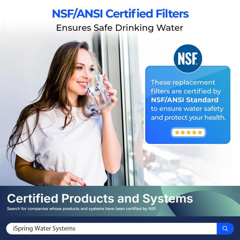 iSpring FP120X50 10"x2.5" Universal Sediment Water Filter Replacement Cartridges, 20