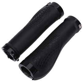 VGEBY 1 par de agarres antideslizantes para manillar de bicicleta, Negro, Caucho + Elastómero termoplástico, Grips, Adecuado para Bicicleta, 2-2,5 cm