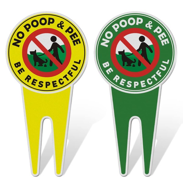 2 Pcs Double Sided Aluminum No Dog Peeing Sign, 11.9