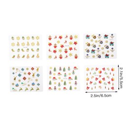 FOMIYES 3D Christmas Nail Decals Sheets of Snowman Stickers for DIY at Home or Salon Use