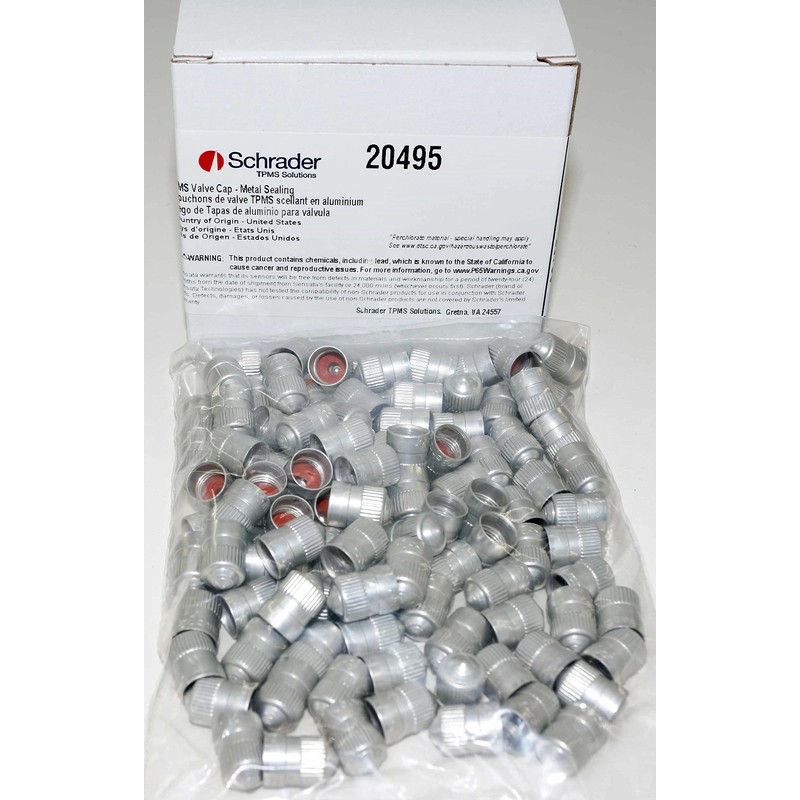 Schrader 20495 TPMS Metal Sealing Valve Cap - Pack of