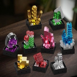 Mineral Building Block Set for Adults, 9 Pack Geology Rock Collection Gemstone Bonsai Building Toy, Creative Home and Office Decor for Men and Women, Birthday Gifts for Mineral Lovers 14+(614 PCS)