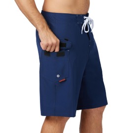 Maui Rippers Men's Lifeguard Stretch Boardshorts 21" Outseam (US, Numeric, 38, Regular, Regular, Navy)