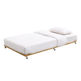 Kings Brand Furniture Moley Metal Trundle - Twin Size Metal Roll Out Trundle Bed Frame for Daybed (Honey Mustard)