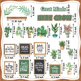 45 PCS Greenery Plant Motivational Bulletin Board Set Great Minds Grow Here Inspirational Classroom Decorations Potted Plant Positive Bulletin Board Cutouts for Back to School Office Chalkboard Wall
