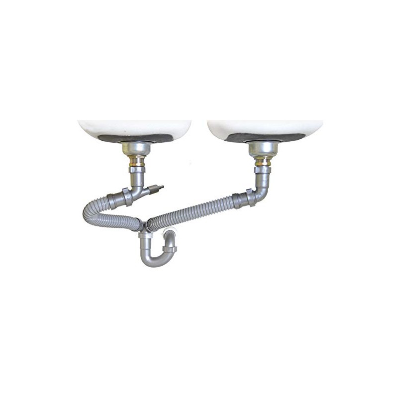 Snappy Trap Double Bowl Kitchen Sink Drain Kit, 1-1/2" with