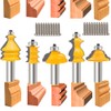 TAIWAIN 5PCS Woodworking Router Bit Set 1/2 Inch Shank, Architectural