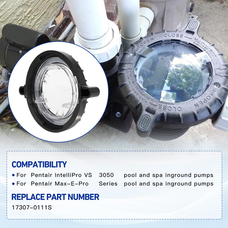 Kozlira 17307-0111S Pool Pump Trap Cover Lid Assembly with O-Ring