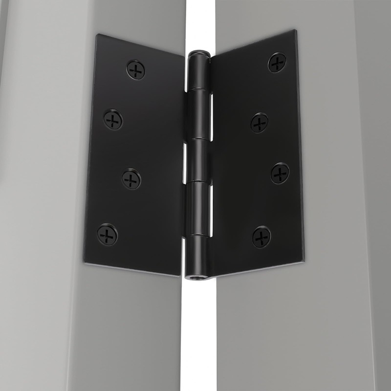 goldenwarm 18 Pack Matte Black Door Hinges, 4 x 4