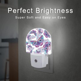 sndheke Colorful Butterflies Night Light Plug into Wall,Retro Watercolor Butterfly Dusk to Dawn Night Light Plug in,0.5w Energy Saving Sleep Friendly Night Light for Kids Boys Girls Home Decor