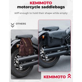 KEMIMOTO Motorcycle Saddlebags Large Capacity 36L Saddle Bags PU Leather Luggage Bag for Sportster Softail Dyna Rebel V-star Shadow Road King Universal Pair