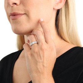 Amor Stainless Steel Ring, Silver, 925 Sterling Silver, Unisex, Women's, Men's Rings, Silver, Comes in Jewellery Gift Box, Stainless Steel, Synthetic zirconia.